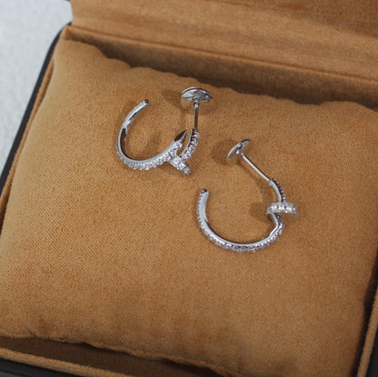 [Windsor Jewelry]JUSTE EARRINGS 12.75MM SILVER DIAMOND