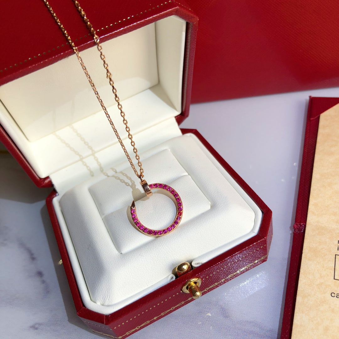[Windsor Jewelry]JUSTE NECKLACE GOLD RED DIAMONDS