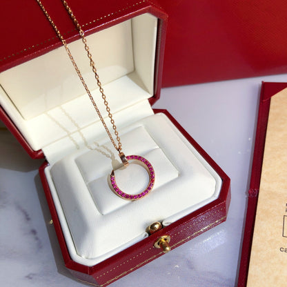 [Windsor Jewelry]JUSTE NECKLACE GOLD RED DIAMONDS