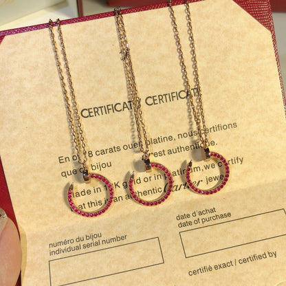 [Windsor Jewelry]JUSTE NECKLACE GOLD RED DIAMONDS
