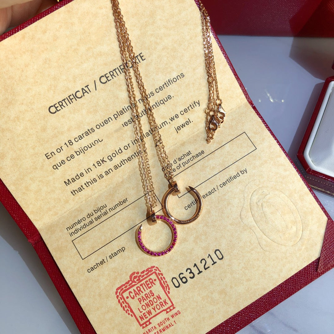 [Windsor Jewelry]JUSTE NECKLACE GOLD RED DIAMONDS