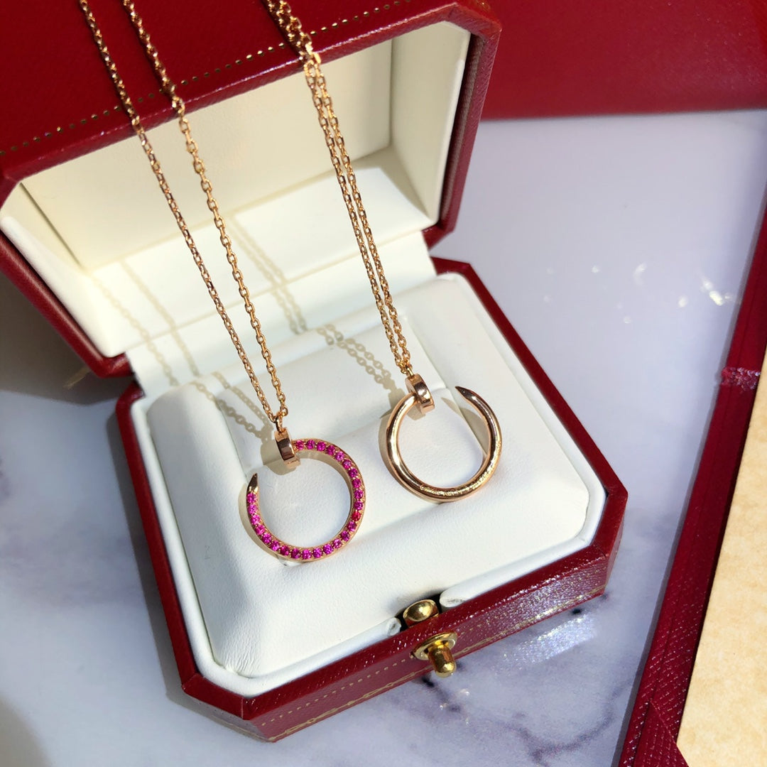 [Windsor Jewelry]JUSTE NECKLACE GOLD RED DIAMONDS