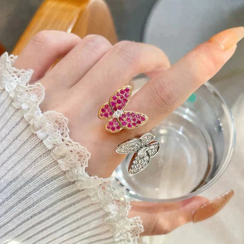 [Windsor Jewelry]TWIN BUTTERFLY DIAMOND RING