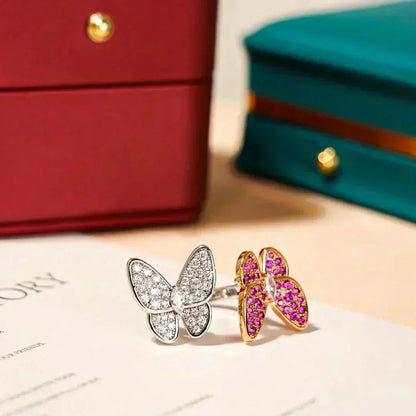 [Windsor Jewelry]TWIN BUTTERFLY DIAMOND RING