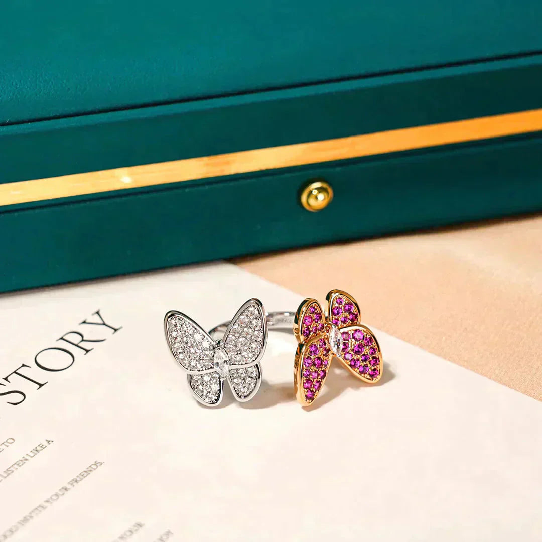 [Windsor Jewelry]TWIN BUTTERFLY DIAMOND RING