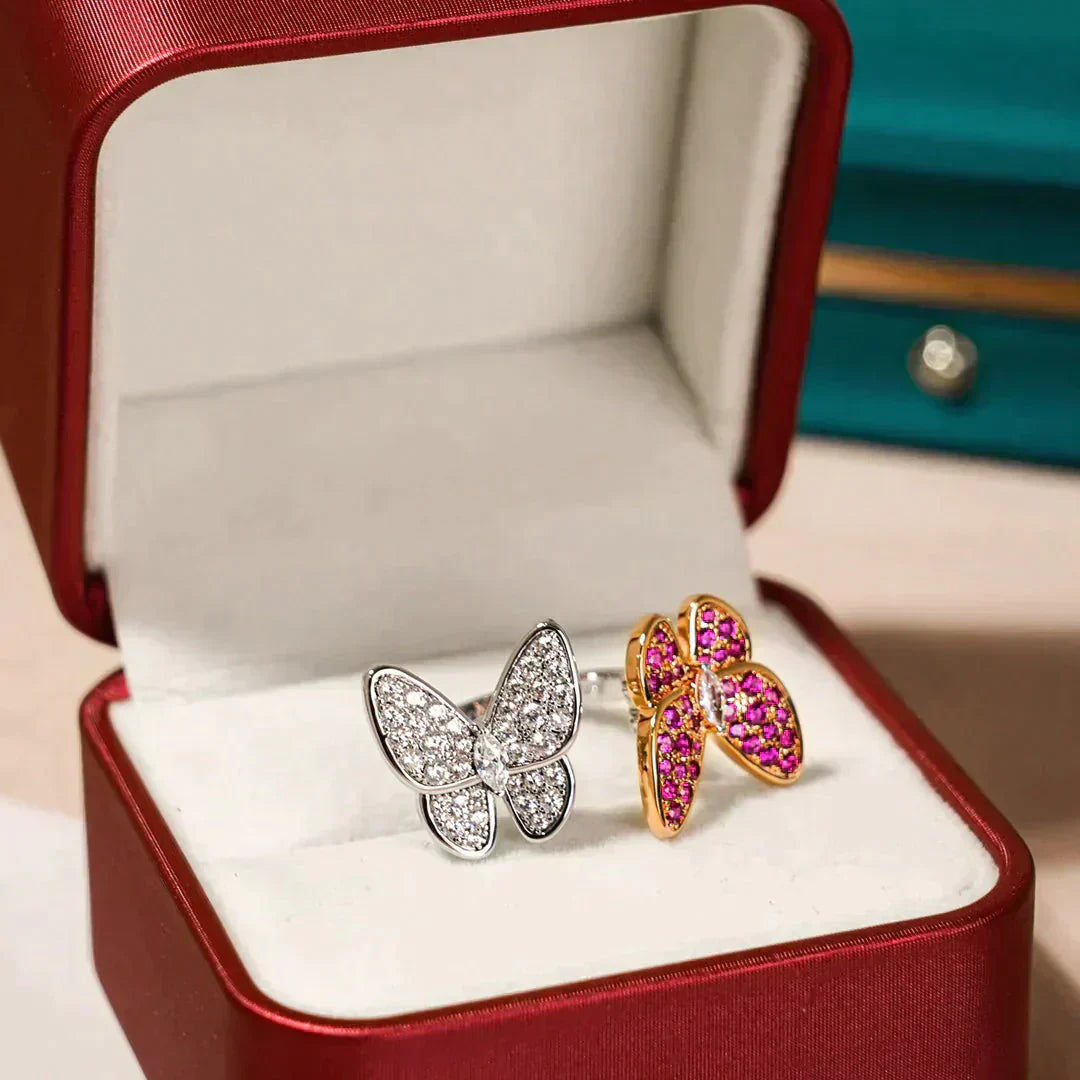 [Windsor Jewelry]TWIN BUTTERFLY DIAMOND RING
