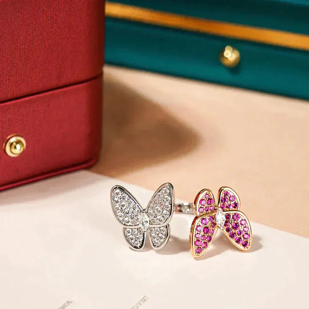 [Windsor Jewelry]TWIN BUTTERFLY DIAMOND RING
