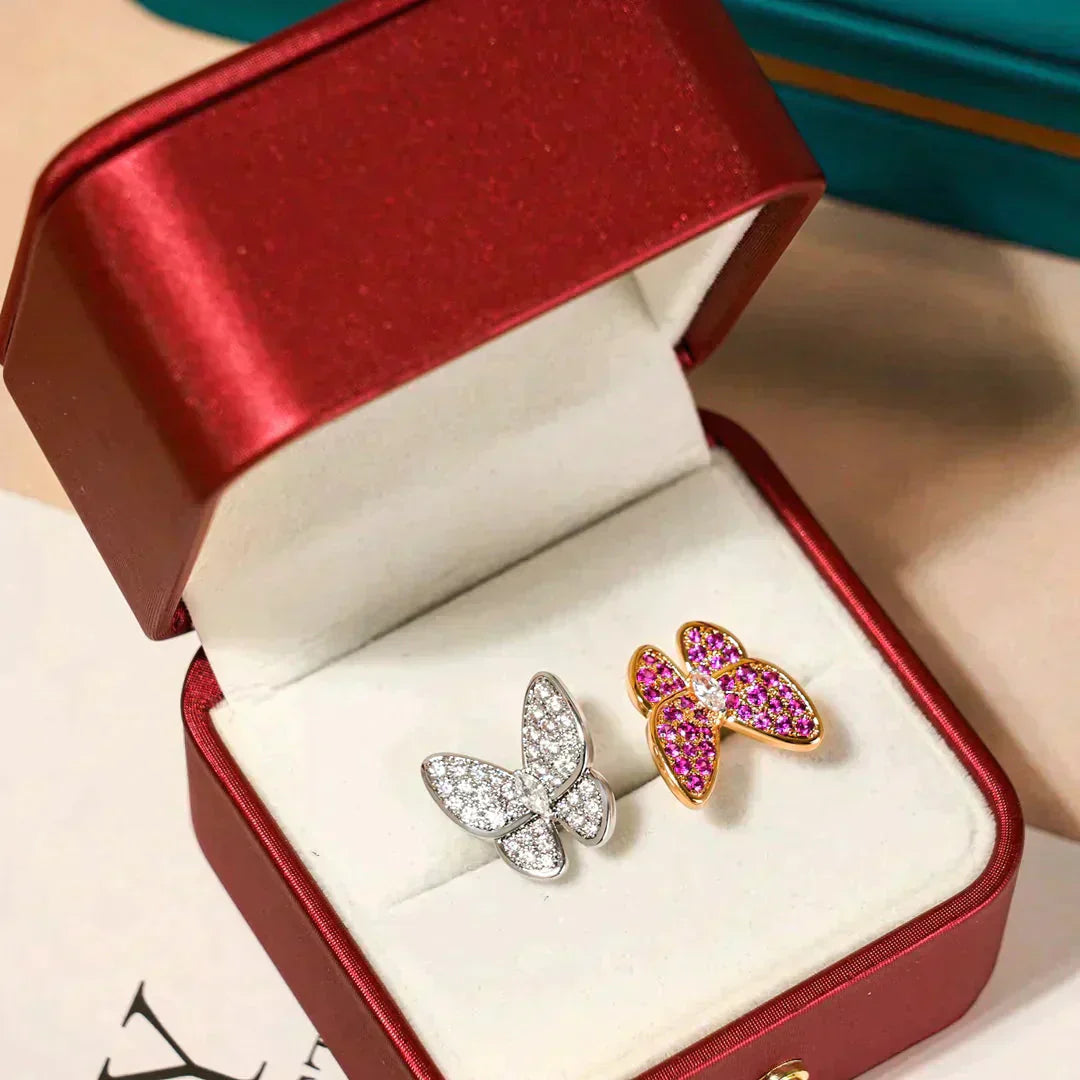 [Windsor Jewelry]TWIN BUTTERFLY DIAMOND RING