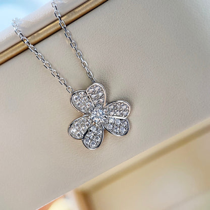 [Windsor Jewelry]CLOVER DIAMOND NECKLACE SILVER