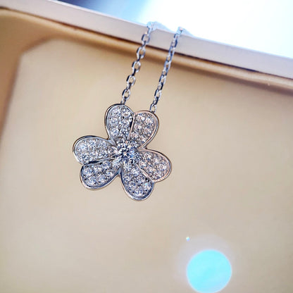 [Windsor Jewelry]CLOVER DIAMOND NECKLACE SILVER