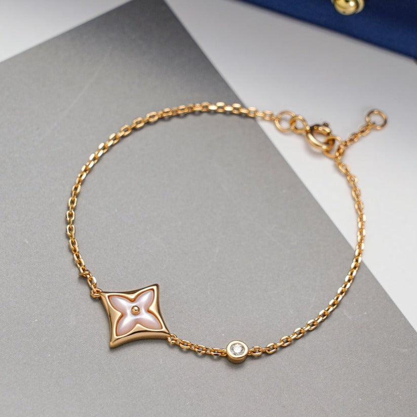 [Windsor Jewelry]STAR 1 DIAMOND PINK GOLD BRACELET