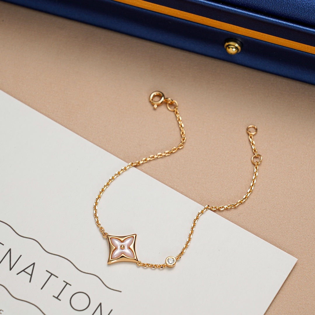 [Windsor Jewelry]STAR 1 DIAMOND PINK GOLD BRACELET