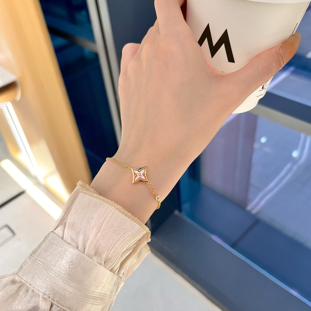 [Windsor Jewelry]STAR 1 DIAMOND PINK GOLD BRACELET