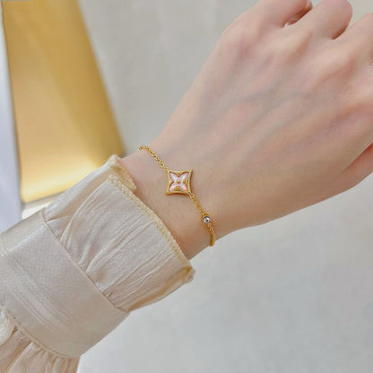 [Windsor Jewelry]STAR 1 DIAMOND PINK GOLD BRACELET