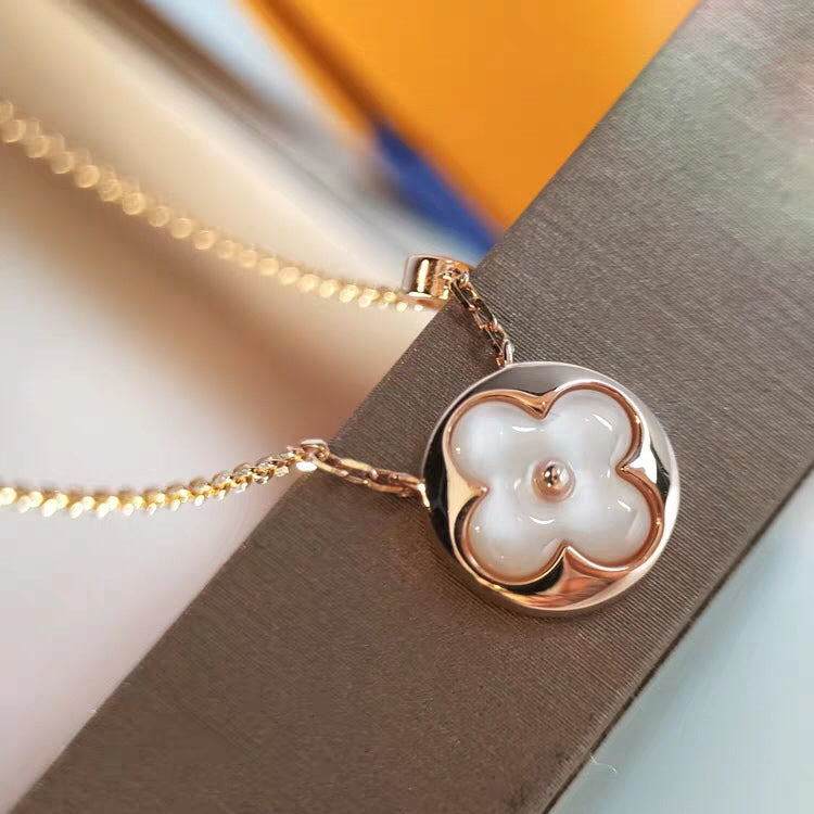 [Windsor Jewelry]SUN MOP GOLD 1 DIAMOND NECKLACE