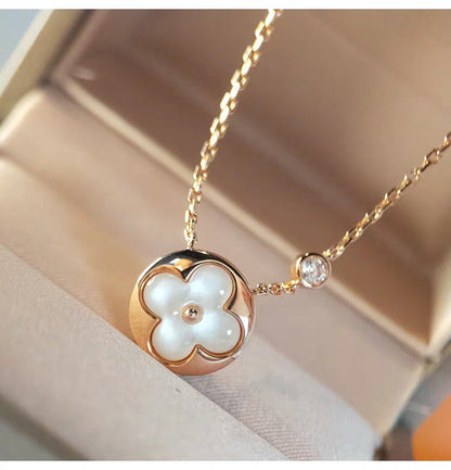 [Windsor Jewelry]SUN MOP GOLD 1 DIAMOND NECKLACE