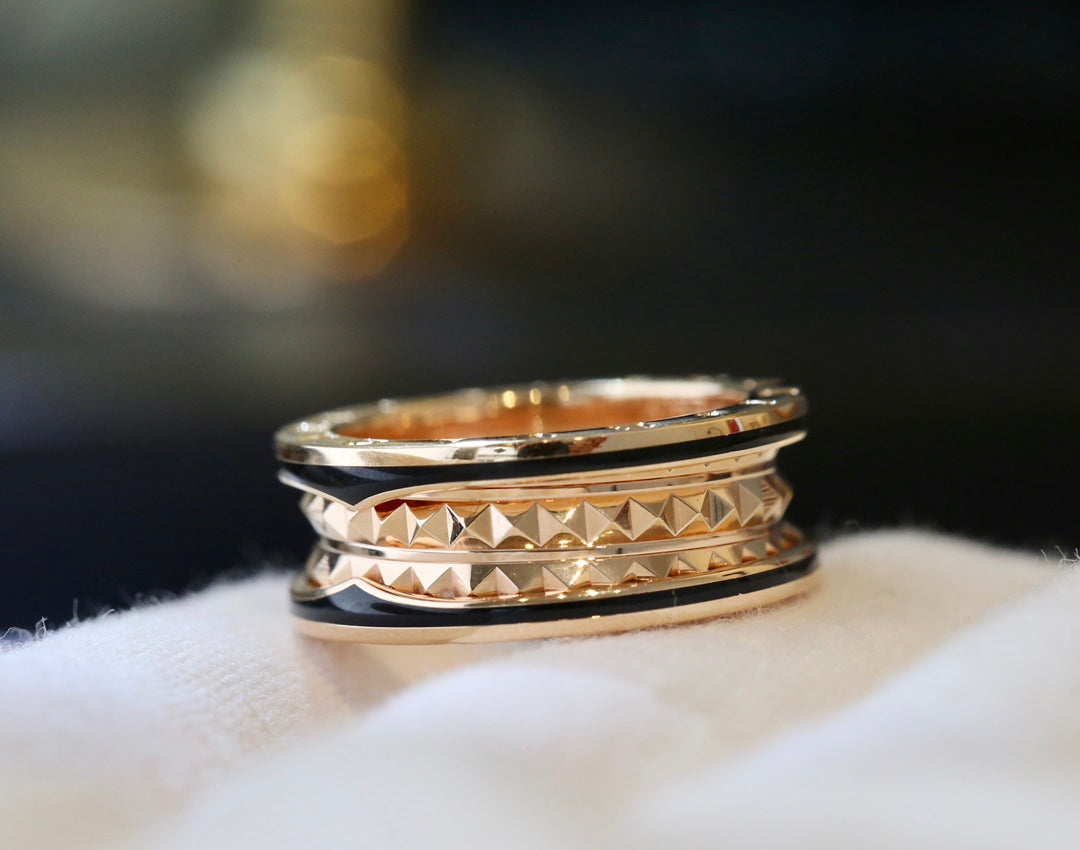 [Windsor Jewelry]ZERO 1 PINK GOLD BLACK CERAMIC RING