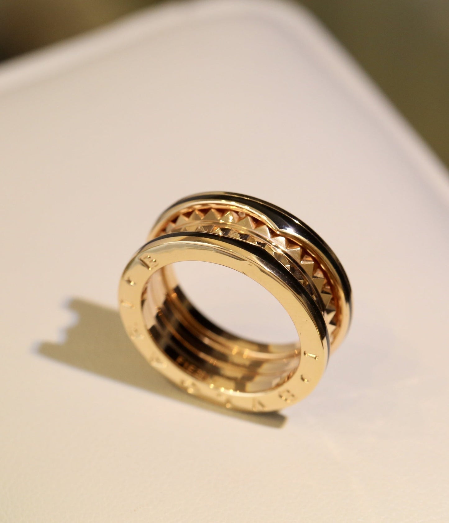 [Windsor Jewelry]ZERO 1 PINK GOLD BLACK CERAMIC RING