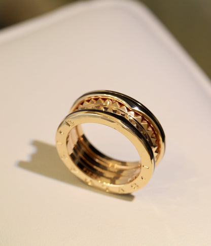 [Windsor Jewelry]ZERO 1 PINK GOLD BLACK CERAMIC RING