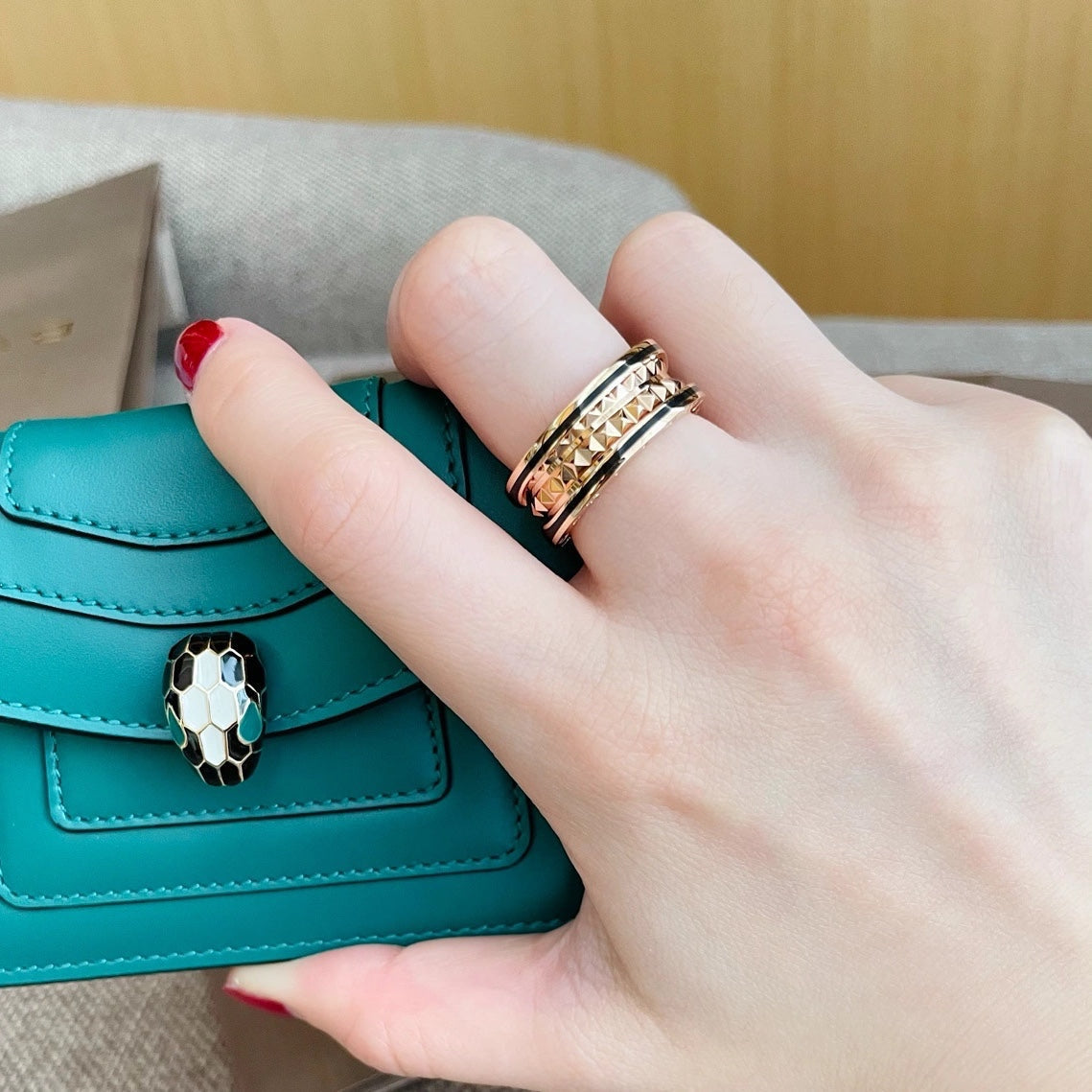 [Windsor Jewelry]ZERO 1 PINK GOLD BLACK CERAMIC RING