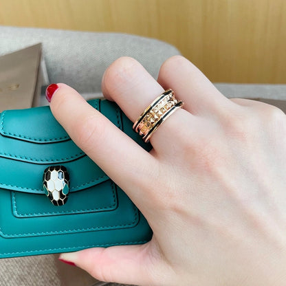 [Windsor Jewelry]ZERO 1 PINK GOLD BLACK CERAMIC RING