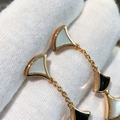 [Windsor Jewelry]DREAM EARRINGS 3 MOTIFS ONYX MOP PINK GOLD