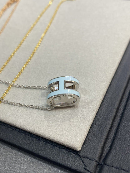 [Windsor Jewelry]POP H LIGHT BLUE NECKLACE