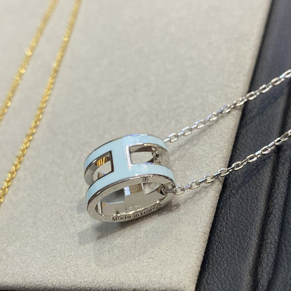 [Windsor Jewelry]POP H LIGHT BLUE NECKLACE