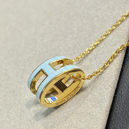 [Windsor Jewelry]POP H LIGHT BLUE NECKLACE