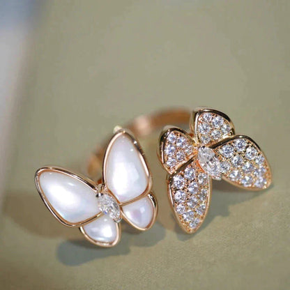 [Windsor Jewelry]TWIN BUTTERFLY DIAMOND MOP RING