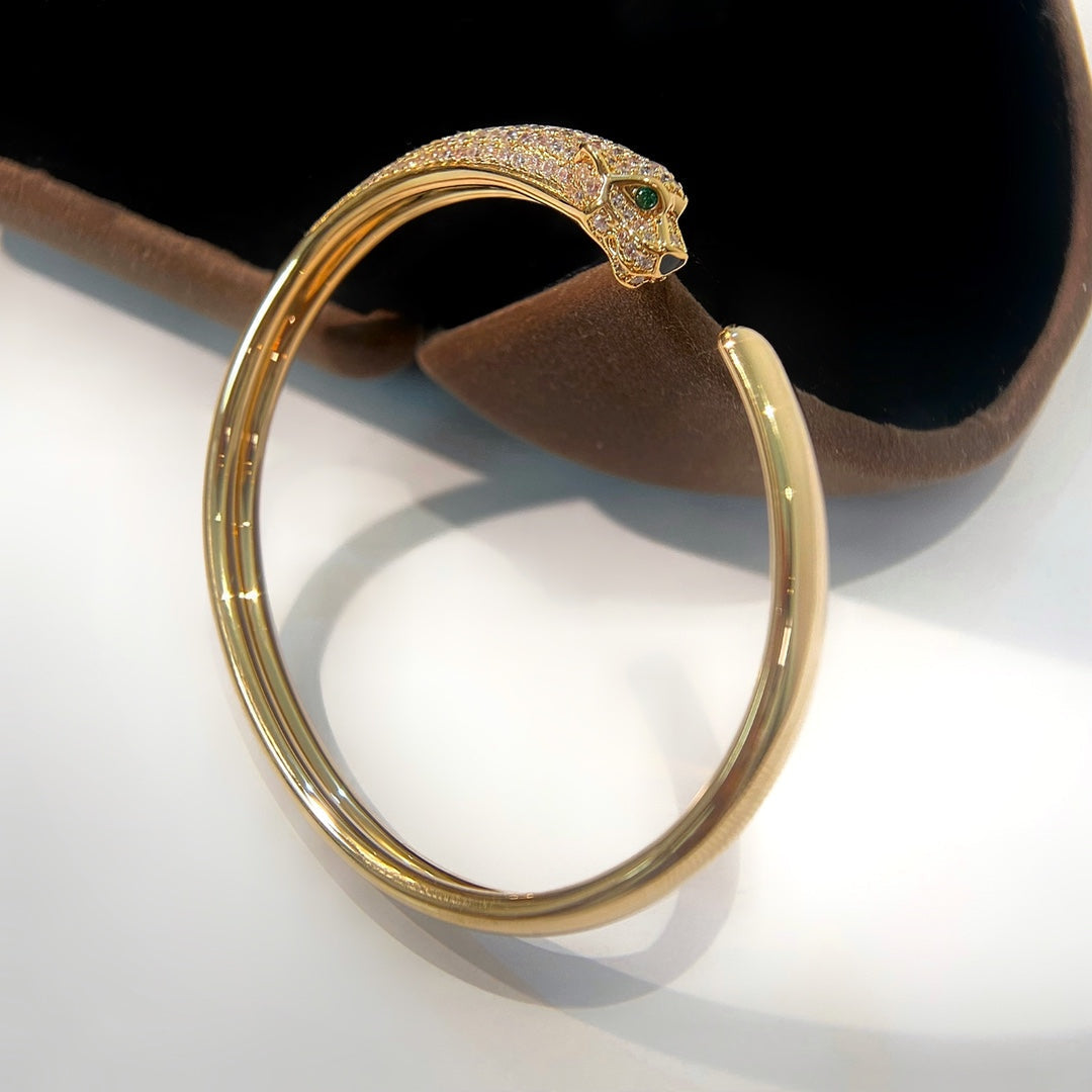 [Windsor Jewelry]PANTHERE GOLD DIAMOND OPEN BRACELET