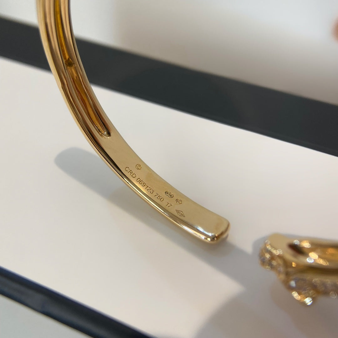 [Windsor Jewelry]PANTHERE GOLD DIAMOND OPEN BRACELET