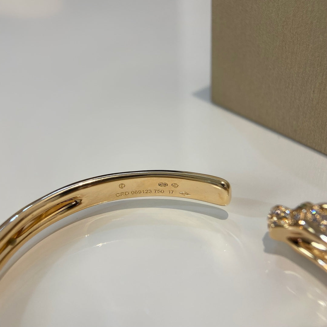 [Windsor Jewelry]PANTHERE GOLD DIAMOND OPEN BRACELET