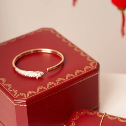 [Windsor Jewelry]PANTHERE ROSE GOLD DIAMOND OPEN BRACELET