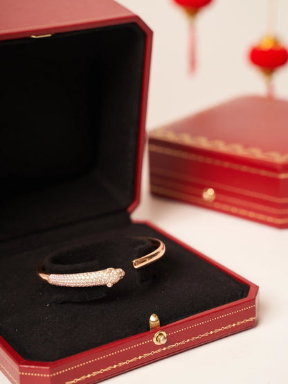 [Windsor Jewelry]PANTHERE ROSE GOLD DIAMOND OPEN BRACELET