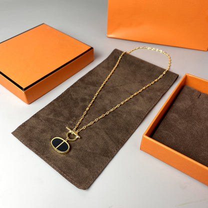 [Windsor Jewelry]CHAINE VERSO BLACK CERAMIC NECKLACE