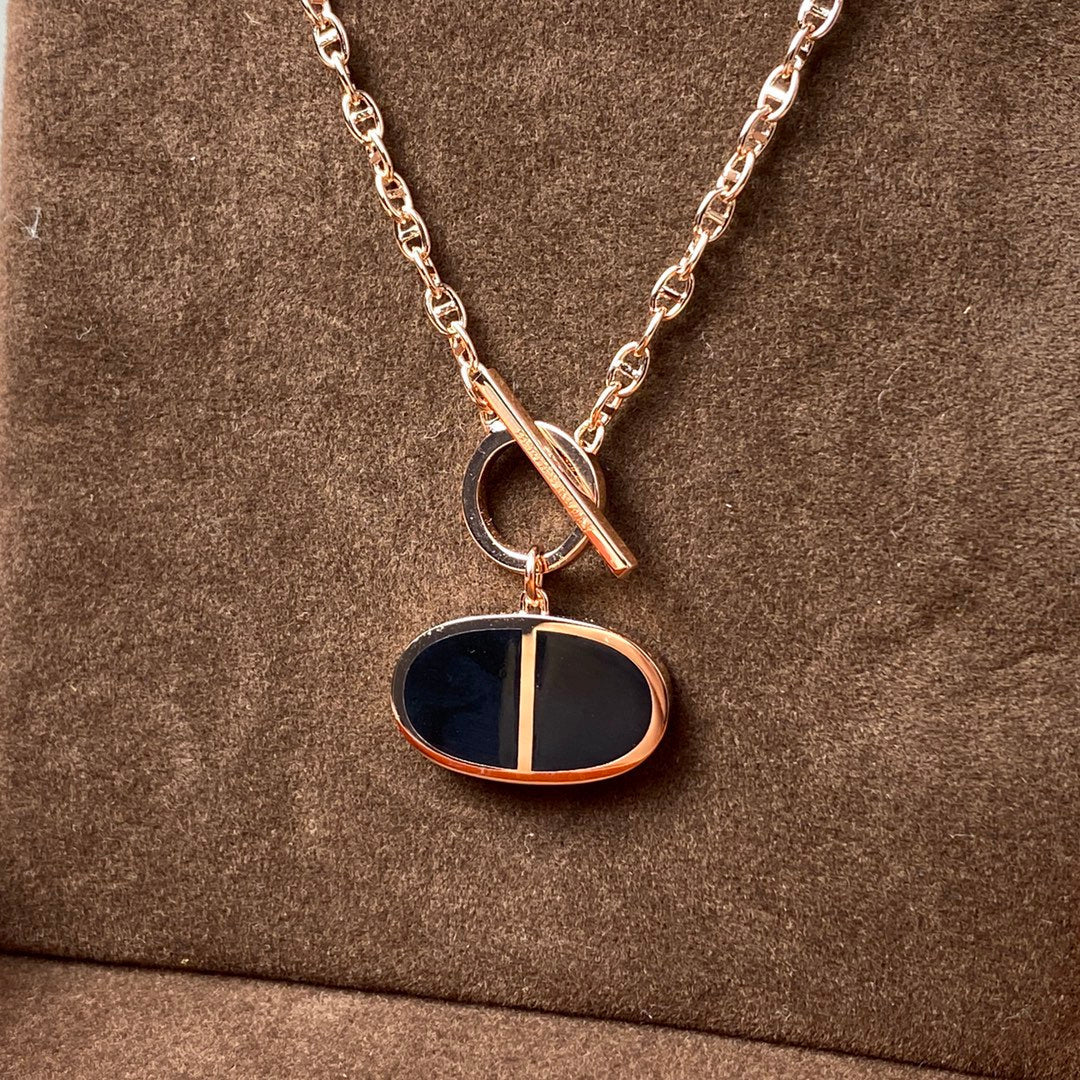 [Windsor Jewelry]CHAINE VERSO BLACK CERAMIC NECKLACE