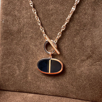 [Windsor Jewelry]CHAINE VERSO BLACK CERAMIC NECKLACE