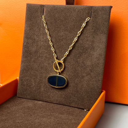 [Windsor Jewelry]CHAINE VERSO BLACK CERAMIC NECKLACE