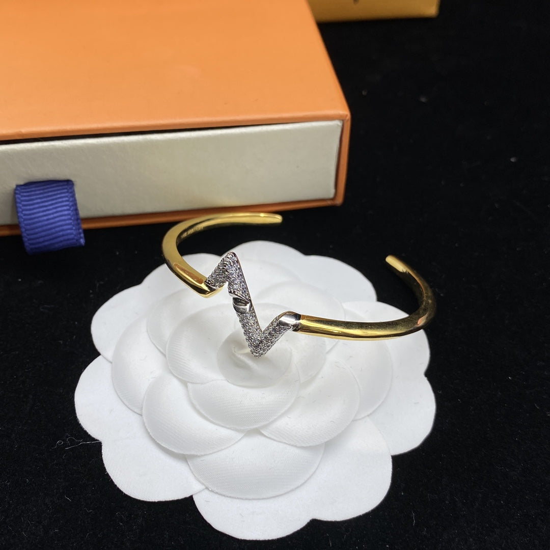 [Windsor Jewelry]VOLTE UPSITE DOWN DIAMOND GOLD OPEN BRACELET
