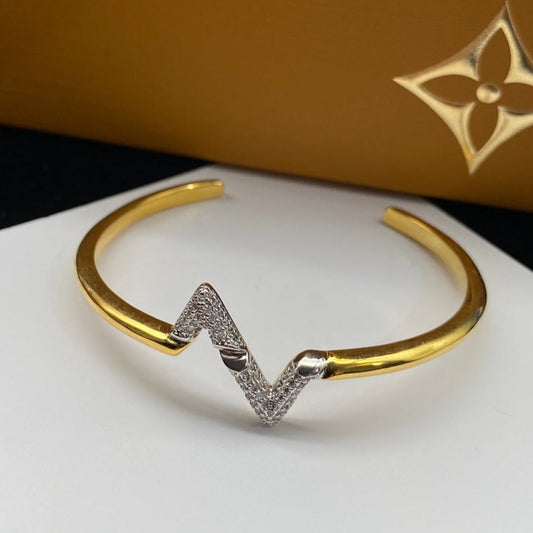 [Windsor Jewelry]VOLTE UPSITE DOWN DIAMOND GOLD OPEN BRACELET