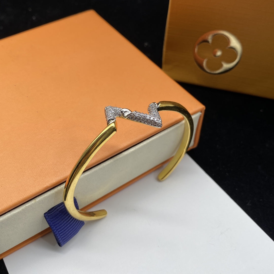 [Windsor Jewelry]VOLTE UPSITE DOWN DIAMOND GOLD OPEN BRACELET