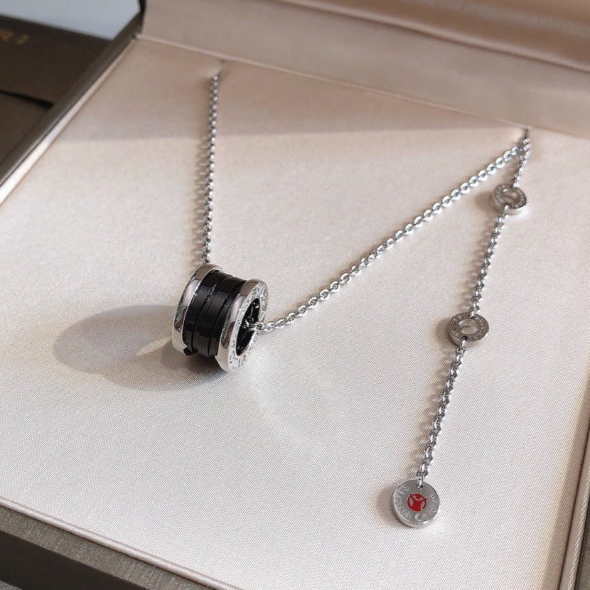 [Windsor Jewelry]ZERO 1 BLACK CERAMIC SILVER NECKLACE