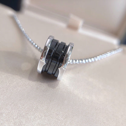 [Windsor Jewelry]ZERO 1 BLACK CERAMIC SILVER NECKLACE