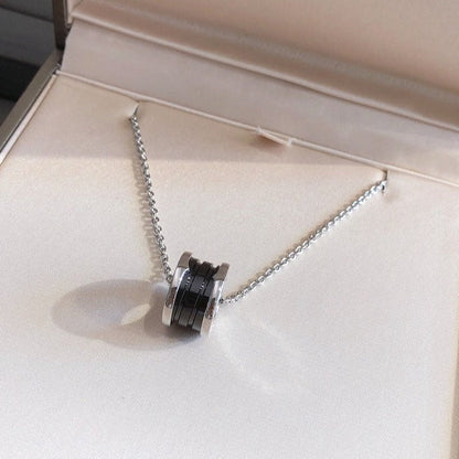 [Windsor Jewelry]ZERO 1 BLACK CERAMIC SILVER NECKLACE