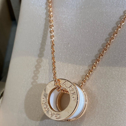 [Windsor Jewelry]ZERO 1 WHITE CERAMIC PINK GOLD NECKLACE