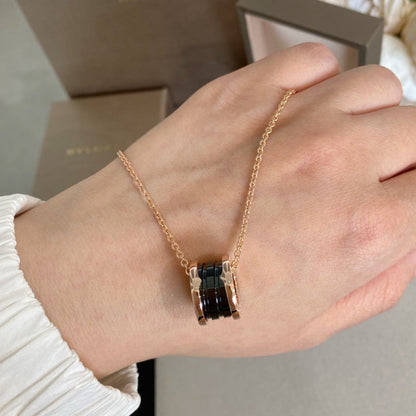[Windsor Jewelry]ZERO 1 BLACK CERAMIC PINK GOLD NECKLACE