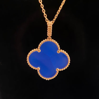 [Windsor Jewelry]CLOVER 25MM NECKLACE TURQUOISE ROSE GOLD