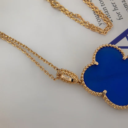 [Windsor Jewelry]CLOVER 25MM NECKLACE TURQUOISE ROSE GOLD