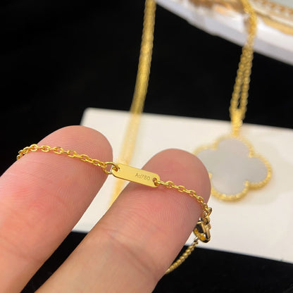 [Windsor Jewelry]CLOVER 25MM MOP LARGE PENDANT NECKLACE